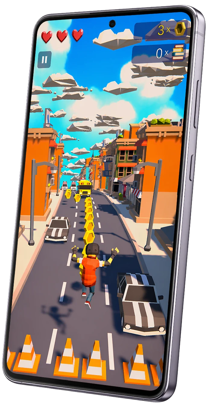 Schermata del gioco durante una corsa su smartphone